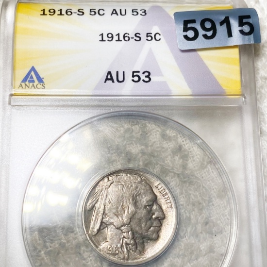 1916-S Buffalo Head Nickel ANACS - AU53