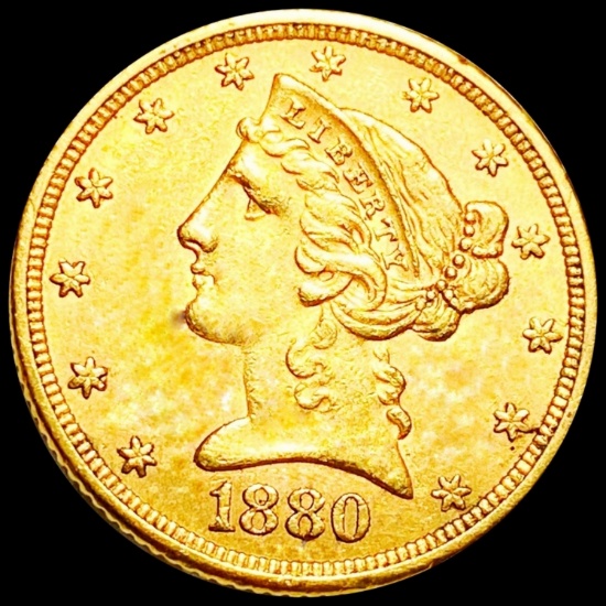1880-$5 Gold Half Eagle.