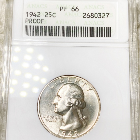 1942 Washington Silver Quarter ANACS - PF66