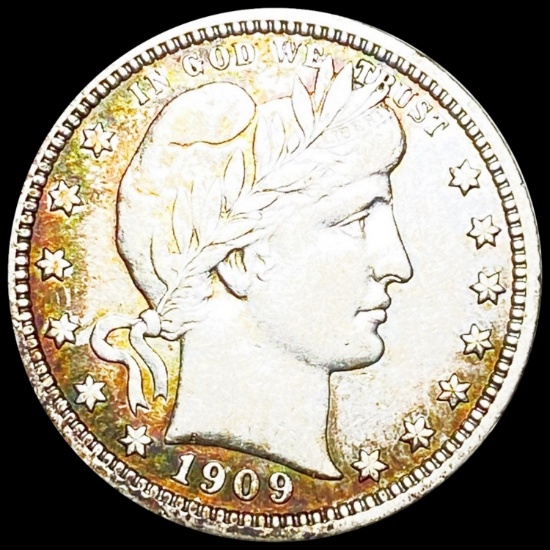 1909 Barber Silver Quarter Dollar
