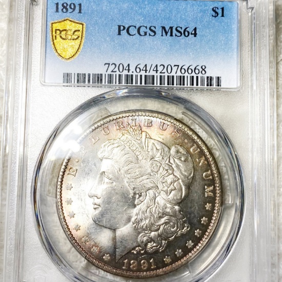 1891 Morgan Silver Dollar PCGS - MS64