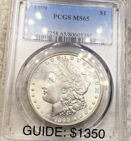 1899 Morgan Silver Dollar PCGS - MS65