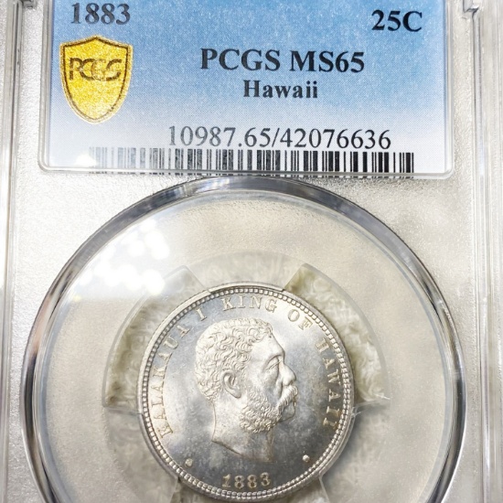 1883 Kingdom Of Hawaii Quarter PCGS - MS65