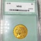 1910 $5 Gold Half Eagle NTC - MS60