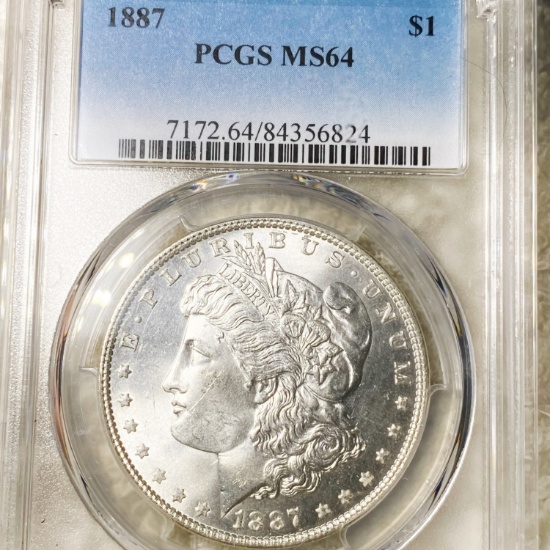 1887 Morgan Silver Dollar PCGS - MS64