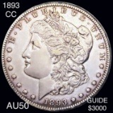 1893-CC Morgan Silver Dollar ABOUT UNCIRCULATED