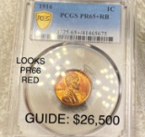 1916 Lincoln Wheat Penny PCGS - PR65+ RB