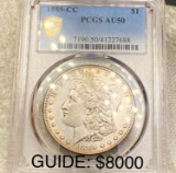 1889-CC Morgan Silver Dollar PCGS - AU50