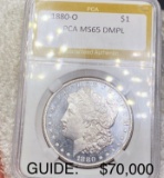 1880-O Morgan Silver Dollar PCA - MS 65 DMPL