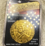 Trump Inauguration Commem Gold Coin 45 Grams