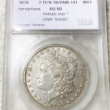 1878 Morgan Silver Dollar SEGS - AU50 VAM-141