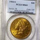 1904-S $20 Gold Double Eagle PCGS - MS61