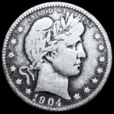 1904-O Barber Silver Quarter NICELY CIRCULATED
