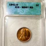 1941-D Lincoln Wheat Penny ICG - MS 67 RD