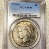 1922-D Silver Peace Dollar PCGS - AU55