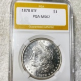 1878 8TF Morgan Silver Dollar PGA - MS62