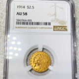 1914 $2.50 Gold Quarter Eagle NGC - AU58