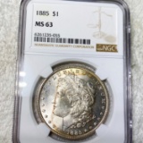 1885 Morgan Silver Dollar NGC - MS63