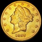 1897-S $20 Gold Double Eagle NEARLY UNC