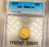 1879 Rare Gold Dollar ICG - MS 61 PL PROOF DIES