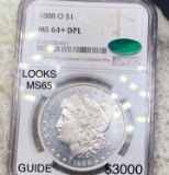 1888-O Morgan Silver Dollar NGC - MS64+ DPL CAC