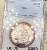 1890-S Morgan Silver Dollar NNC - MS66