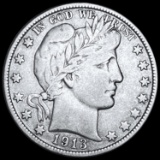 1913-D Barber Silver Half Dollar NICELY CIRCULATED