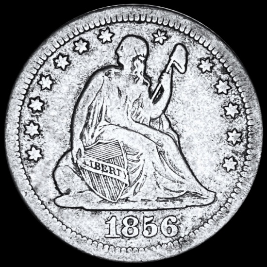 1856-O Seated Liberty Quarter NICELY CIRCULATED