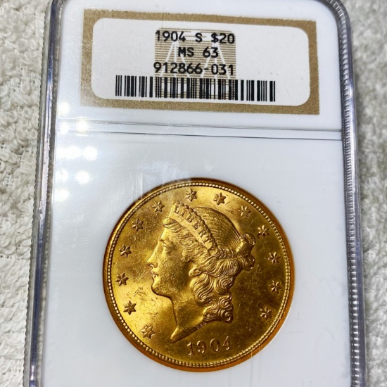 1904-S $20 Gold Double Eagle NGC - MS63