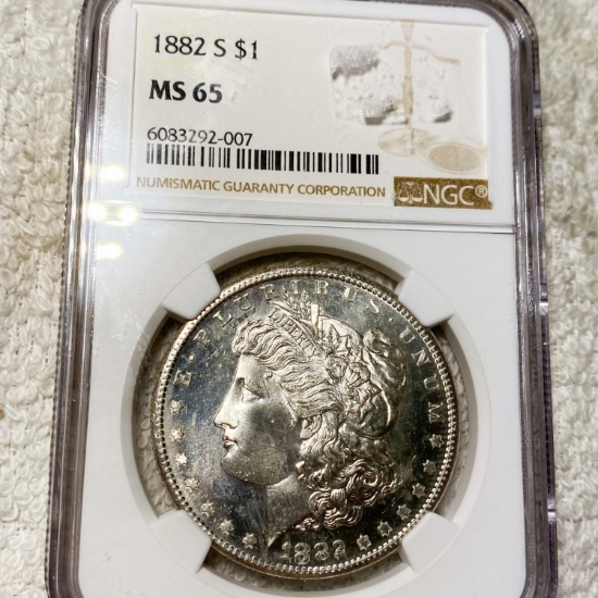 1882-S Morgan Silver Dollar NGC - MS65