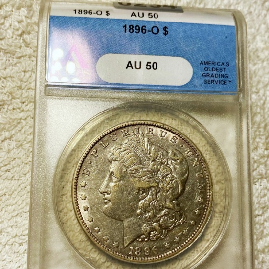 1896-O Morgan Silver Dollar ANACS - AU50