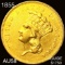 1855 $3 Gold Piece CHOICE AU