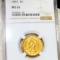 1893 $5 Gold Half Eagle NGC - MS61