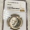 1919 G. Britain Silver 2 Shillings NGC - MS61
