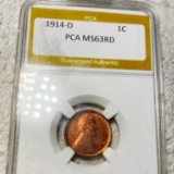 1914-D Lincoln Wheat Penny PCA - MS 63 RD