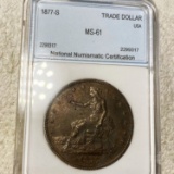 1877-S Silver Trade Dollar NNC - MS61