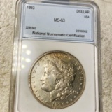1893 Morgan Silver Dollar NNC - MS63