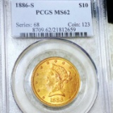 1886-S $10 Gold Eagle PCGS - MS62