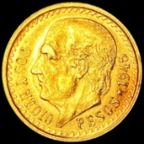1945 Dos Y Medio Gold Pesos UNCIRCULATED
