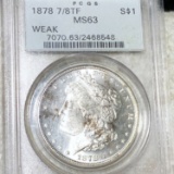 1878 7/8TF Morgan Silver Dollar PCGS - MS63