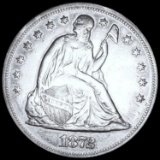 1872 Seated Silver Dollar NEARLY UNC