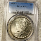 1924-S Silver Peace Dollar PCGS - MS63
