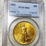 1924 $20 Gold Double Eagle PCGS - MS61