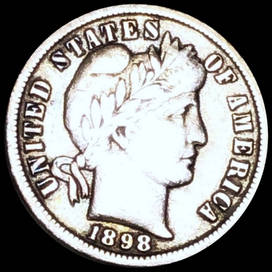 1898-O Barber Silver Dime LIGHTLY CIRCULATED