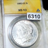 1882-CC Morgan Silver Dollar ANACS - MS63