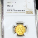1902 $2.50 Gold Quarter Eagle NGC - MS62