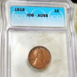 1918 Lincoln Wheat Penny ICG - AU58