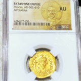 Byzantine Empire Gold AV Solidus NGC - AU