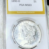 1890-O Morgan Silver Dollar PGA - MS63