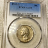 1932-D Washington Silver Quarter PCGS - AU50